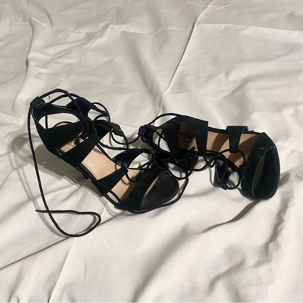 Elegant Black Lace Heels